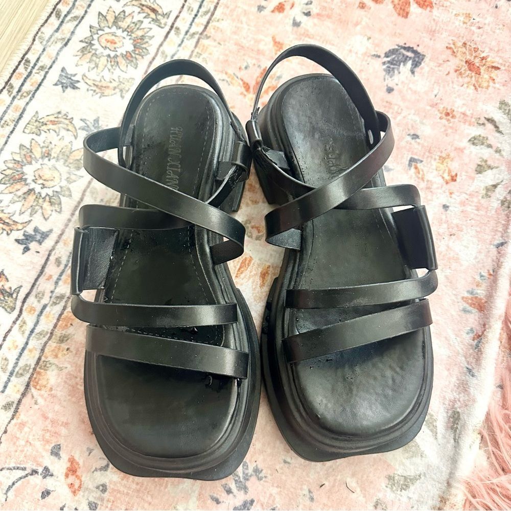 Chunky black sandals